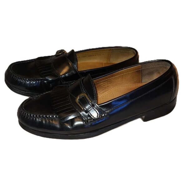 Cole Haan 03518 Black Leather Kiltie Monk Strap Loafers Men’s 10.5D Slip-On - Picture 3 of 6